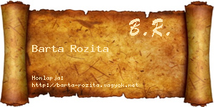 Barta Rozita névjegykártya